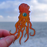 Octopus transparent Vinyl Decal Sticker.