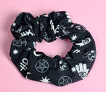 Black Occult Soft Cotton Scrunchie