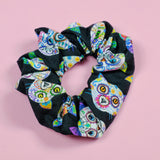 Day of the Dead Cats Cotton Scrunchie