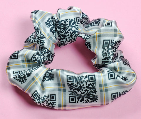 Rick Astley RickRoll QR Code satin Scrunchie