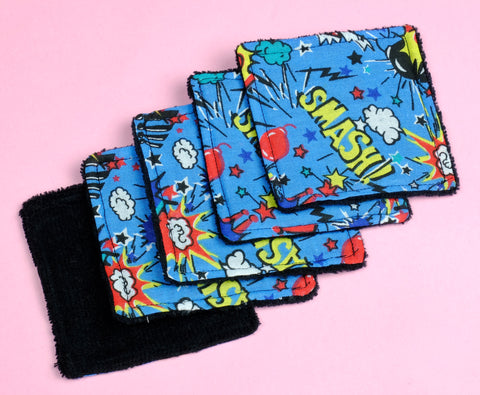 Cartoon Eco Reusable Face Pads , Face Wipes