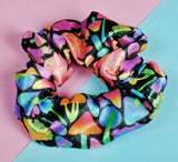 Neon Mushroom Goblincore Satin Scrunchie 🍄