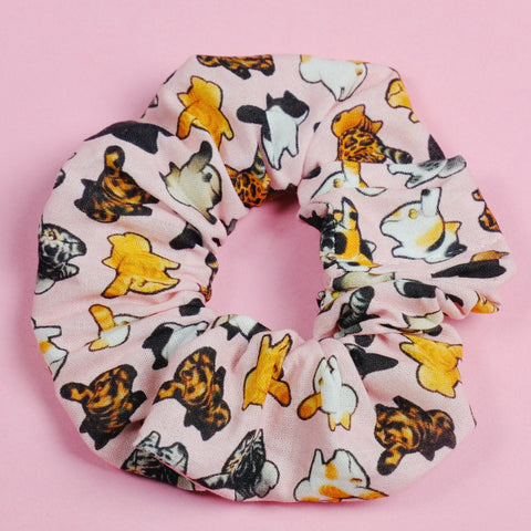 Cat Butt Pink Cotton Scrunchie