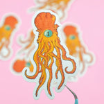 Octopus transparent Vinyl Decal Sticker.