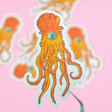 Octopus transparent Vinyl Decal Sticker.