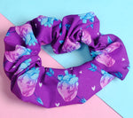 Purple Stabbed Heart Cotton Scrunchie