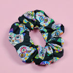 Day of the Dead Cats Cotton Scrunchie