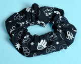 Black Occult Soft Cotton Scrunchie