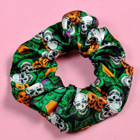 Halloween III Silver Shamrock Satin Scrunchie